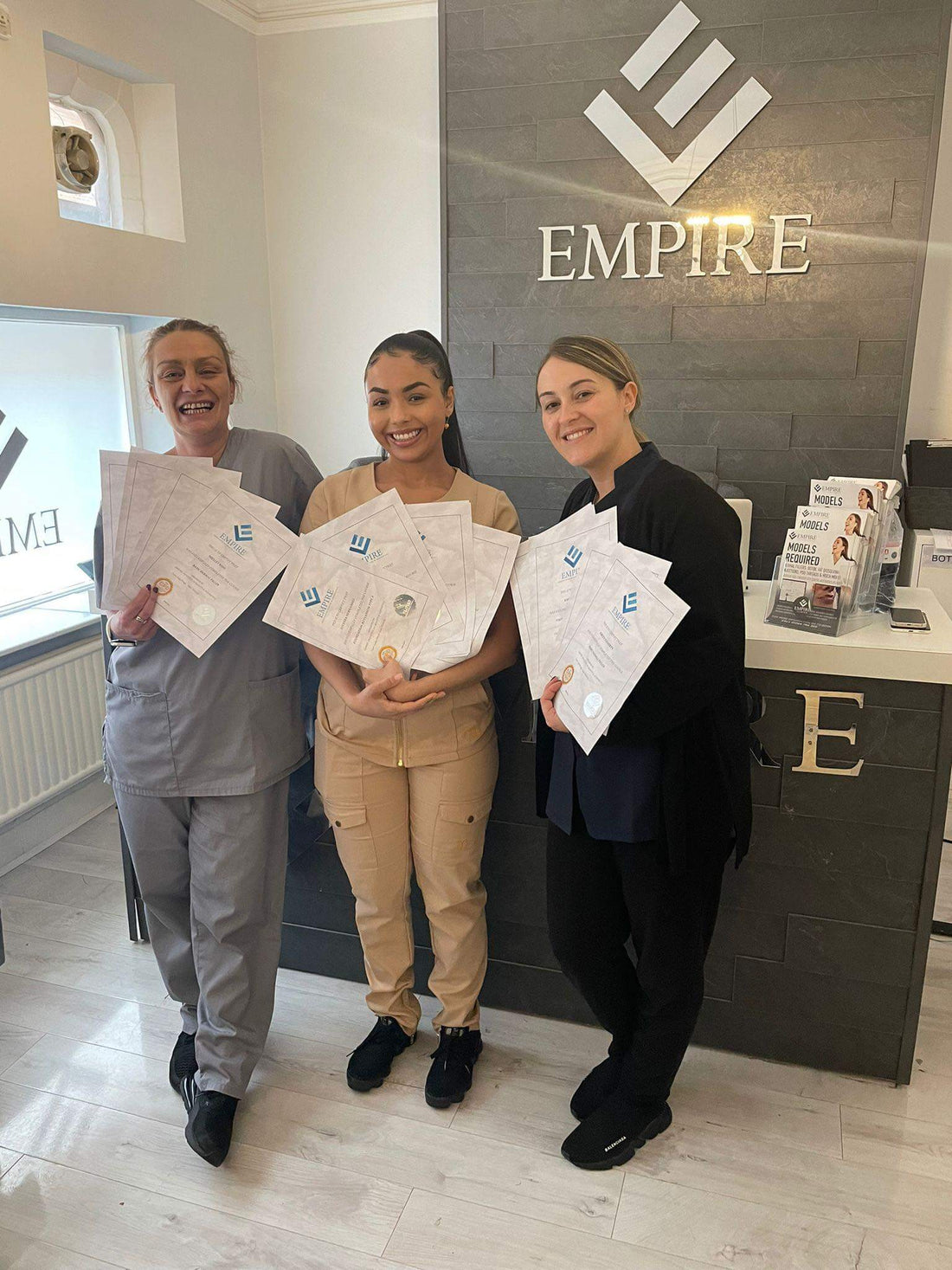 Passed Students at Empire for aesthetics courses