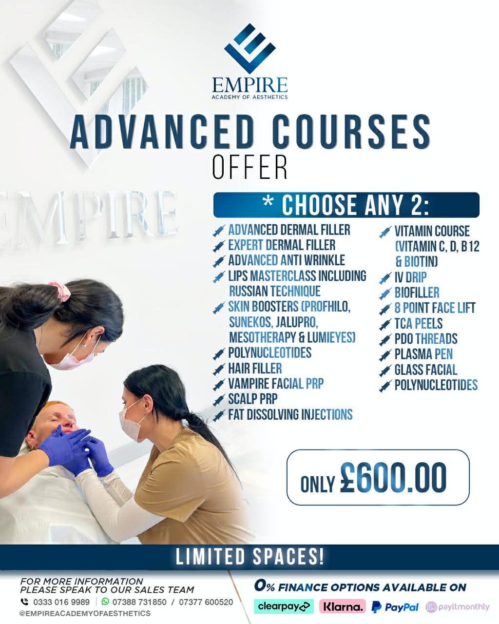 2 Advanced Courses For £600