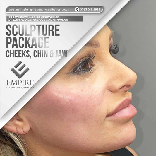 Sculpture package appointment as a model in our Chester clinic. Package includes chin, cheek and jaw filler