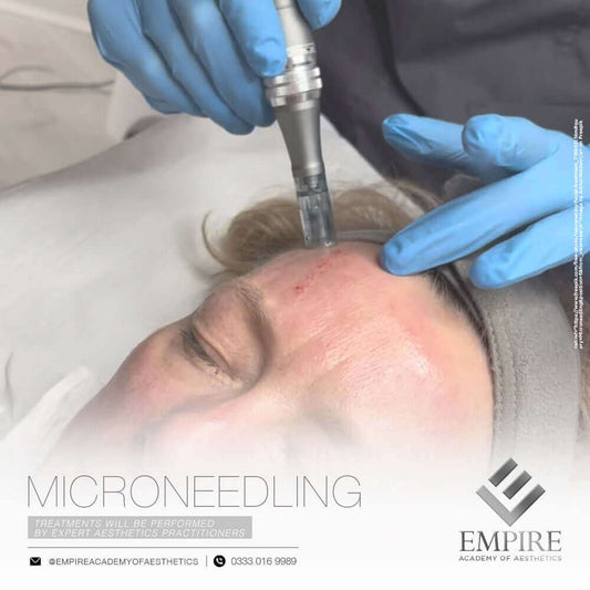 Microneedling course. Treatment is part of our Pathway to Aesthetics course