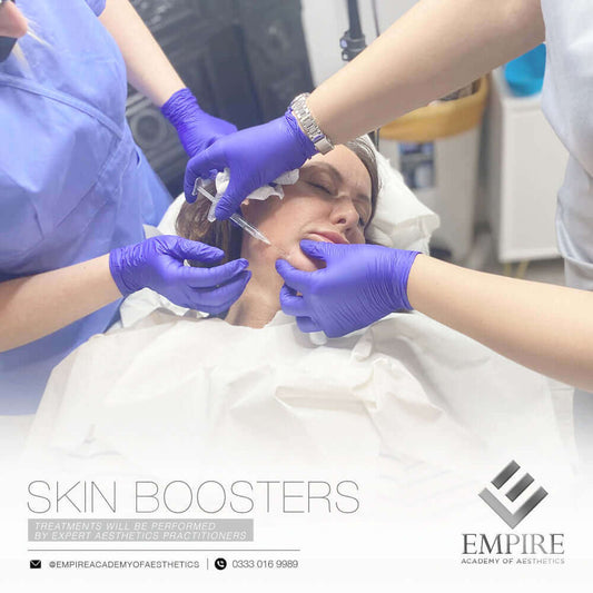 Skin booster aesthetics course. Course covers Profhilo, Sunekos, Lumi Eyes, Jalupro and Mesotherapy