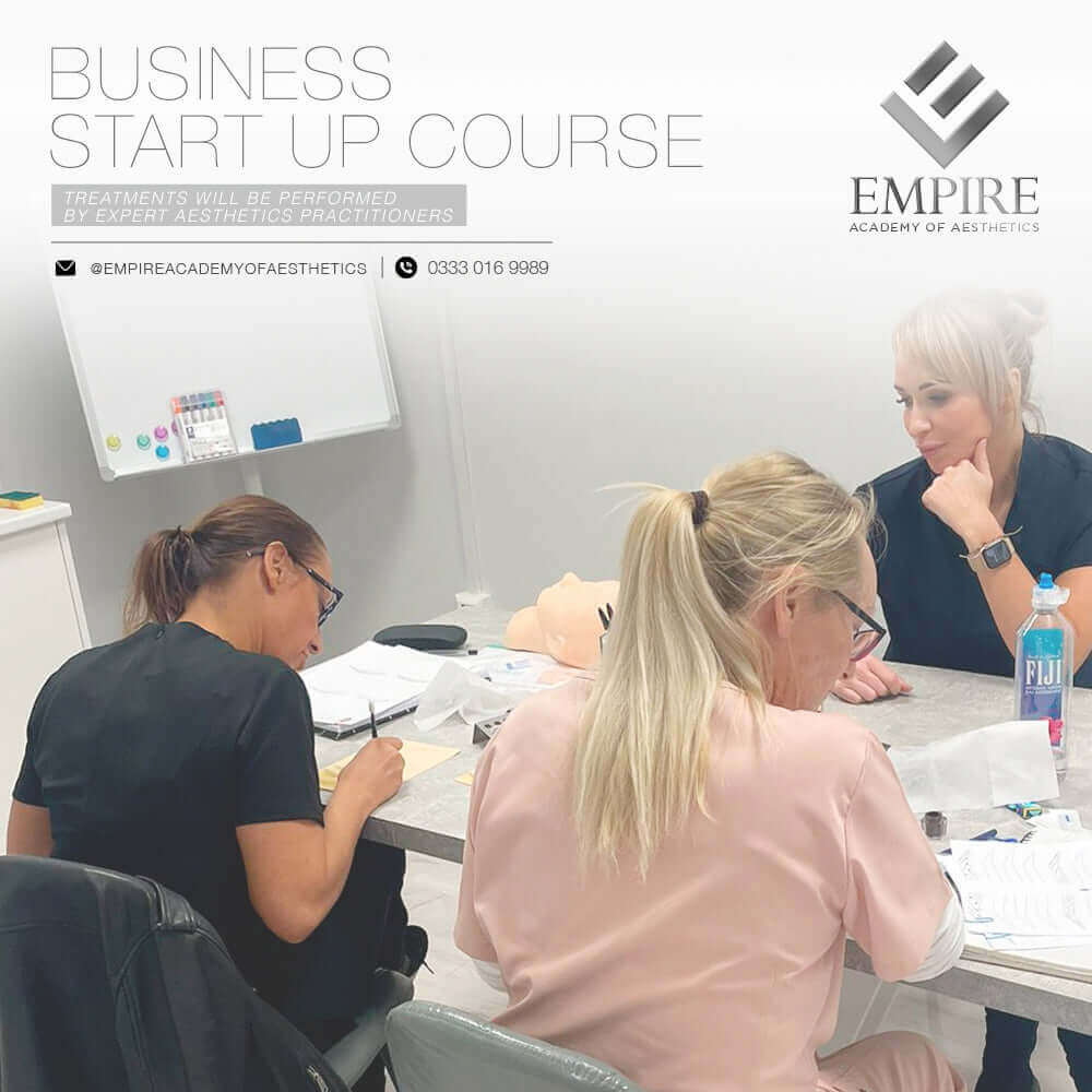 Business start up package includes 11 aesthetics qualifications including fillers and botox. Also covers social media marketing training. 