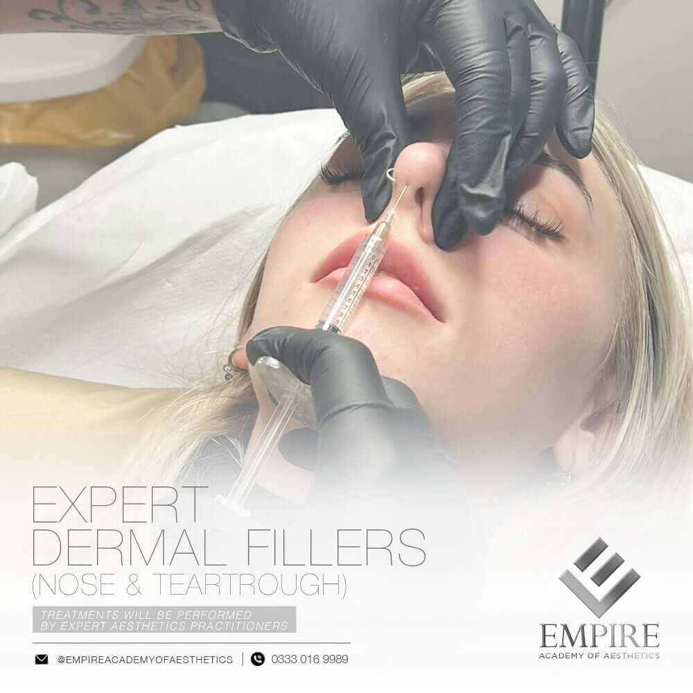 Expert Dermal Fillers course. Course covers nose and teartrough filler